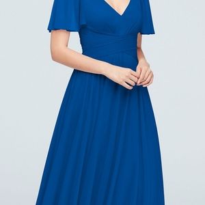 David's Bridal Flutter Sleeve Bridesmaid Dress